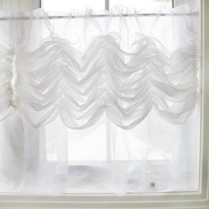 Privacy white sheer balloon valance